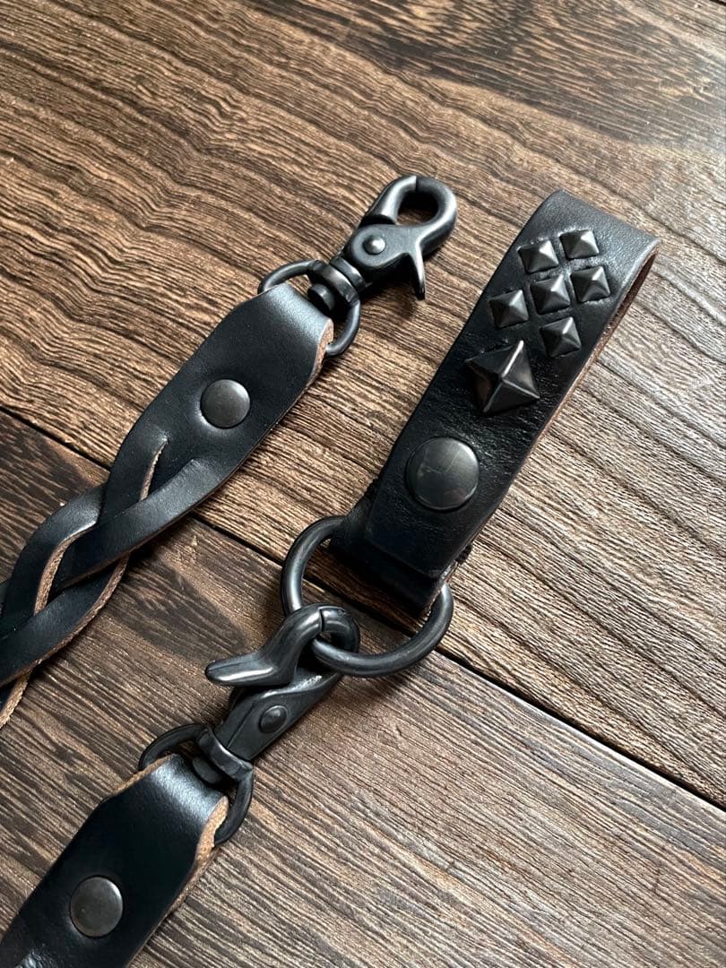 編み込みレザーウォレットコード　TYPEB クロムエクセル　黒染　HTC RRL