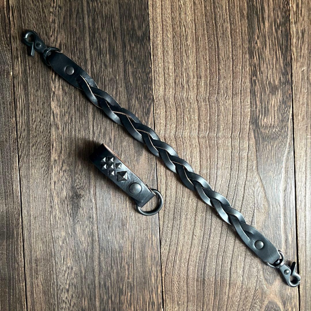 編み込みレザーウォレットコード　TYPEB クロムエクセル　黒染　HTC RRL