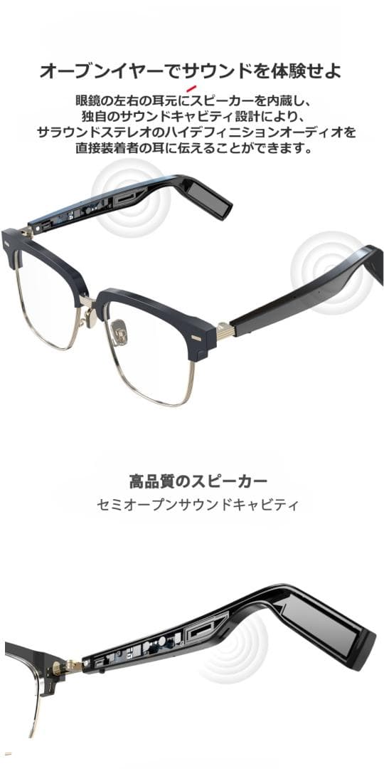 スマートブルートゥース眼鏡　スマートメガネ　アンチブルーライト