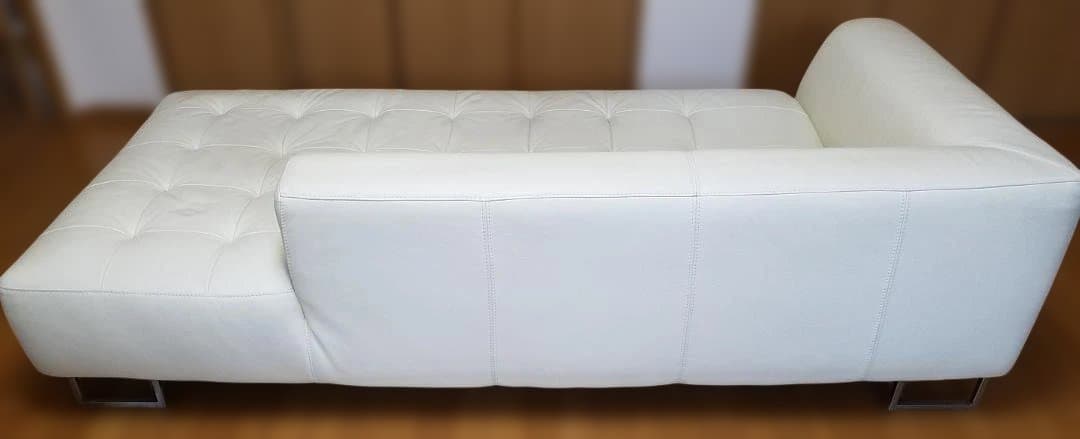 IDC 大塚家具 本革 ソファ L/Sコンフォート11 ホワイト レザー 中古