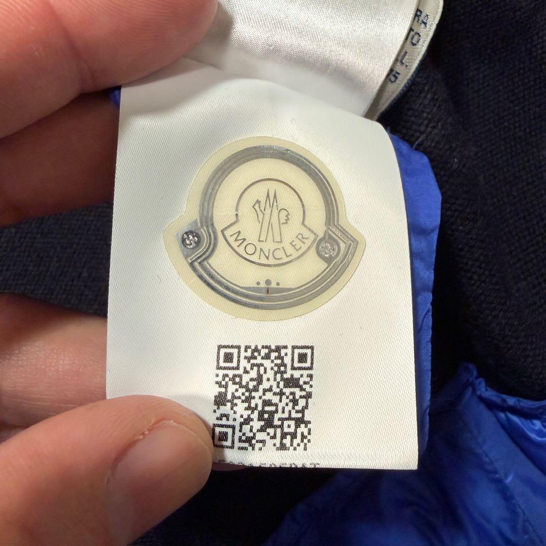 モンクレール MAGLIA ダウン切替ニットベスト ネイビー/ブルー XL