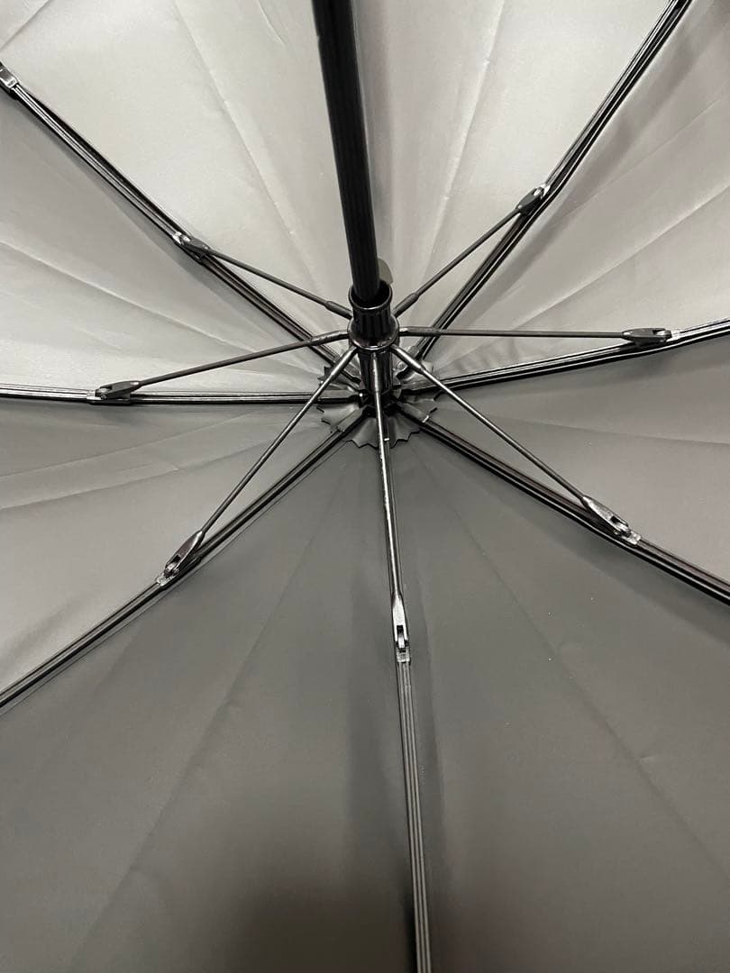 サンバリア100 折りたたみ日傘 2段折 フリル ブラック 木曲がり手元