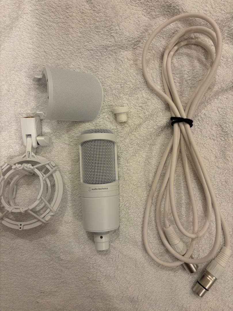 オーディオテクニカ AT2020 白 コンデンサーマイク XLRケーブル