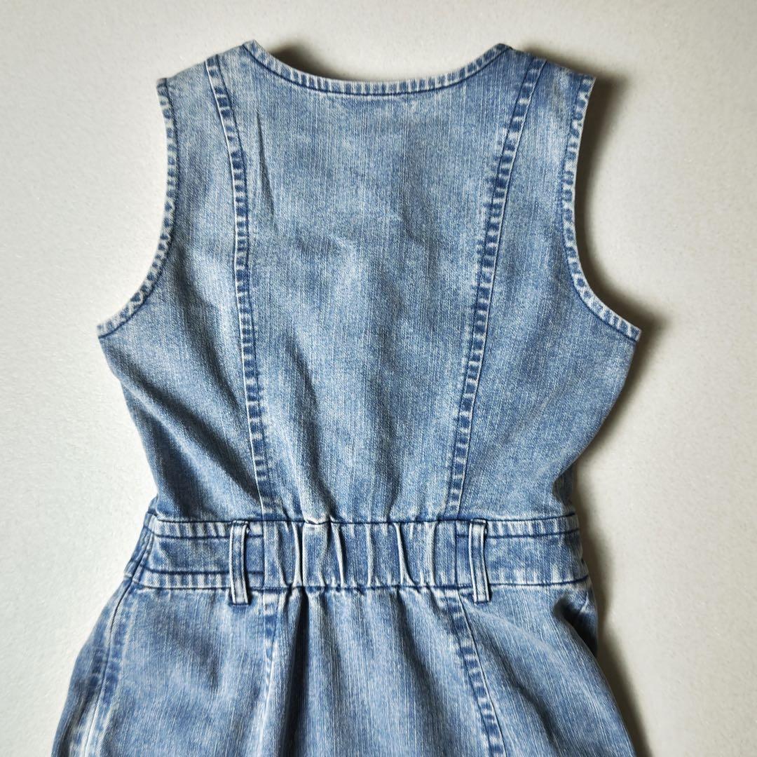 スナイデル　デニムマーメイドワンピース　マキシ丈　Aライン　フレア　金ボタン