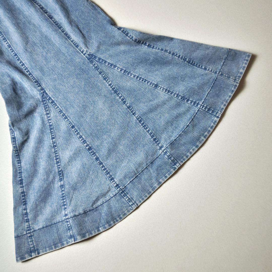 スナイデル　デニムマーメイドワンピース　マキシ丈　Aライン　フレア　金ボタン