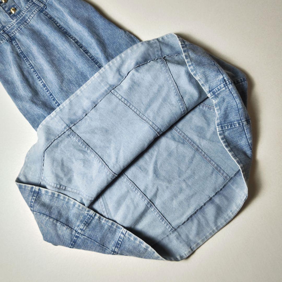 スナイデル　デニムマーメイドワンピース　マキシ丈　Aライン　フレア　金ボタン