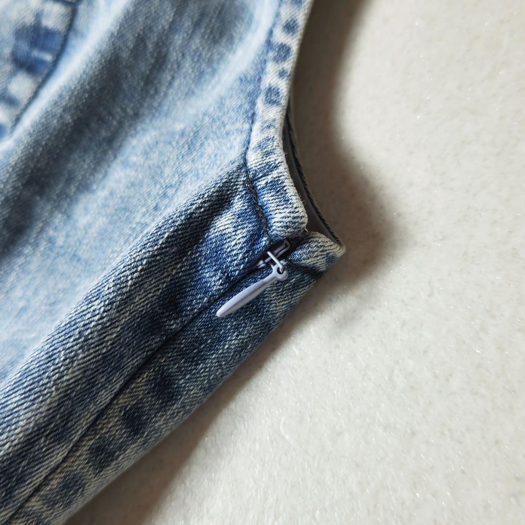 スナイデル　デニムマーメイドワンピース　マキシ丈　Aライン　フレア　金ボタン