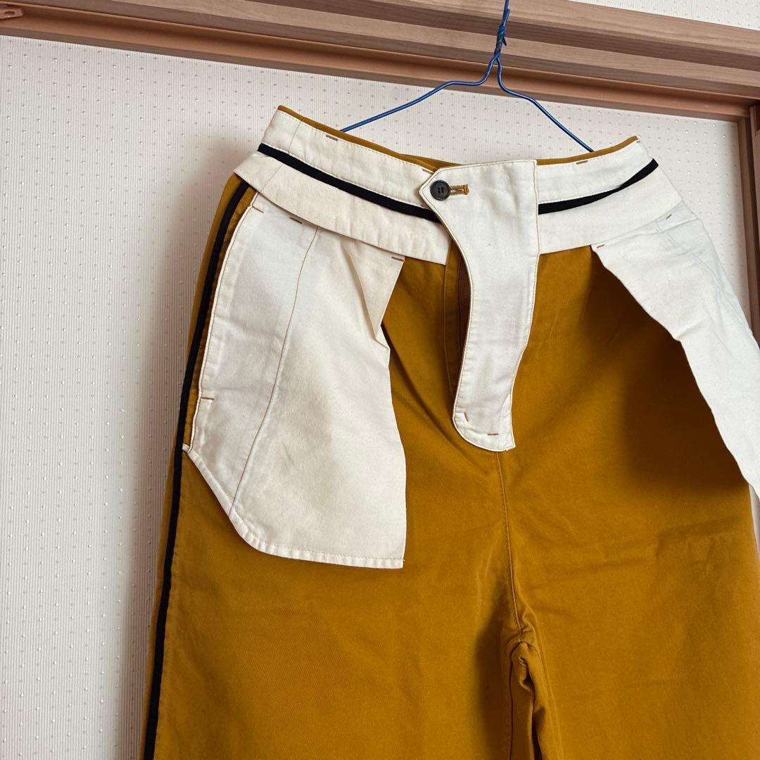 nagonstans ナゴンスタンス　ワイドパンツ　カラシ　size38 新品