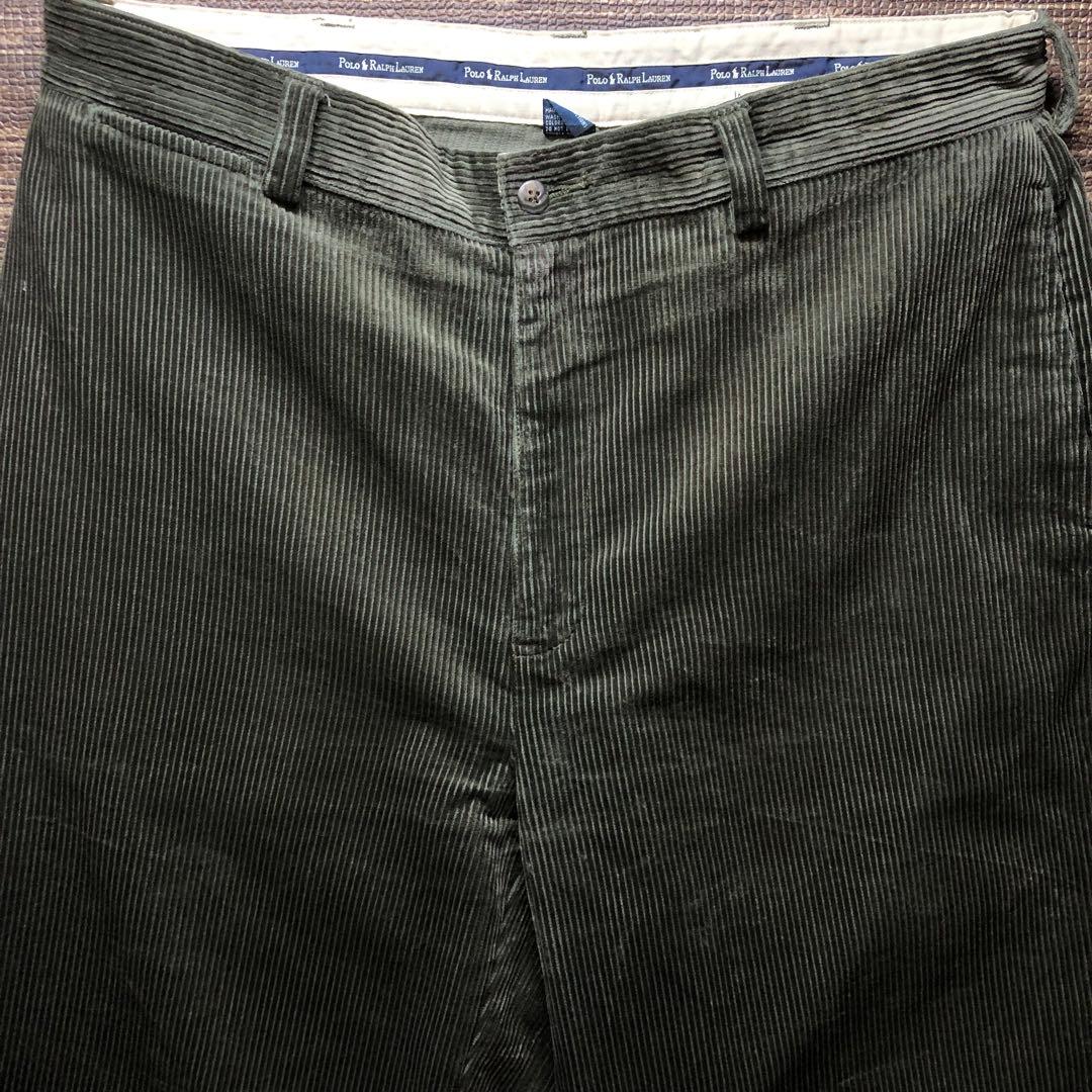 90s Polo Ralph Lauren カーキ　ツータック コーデュロイ