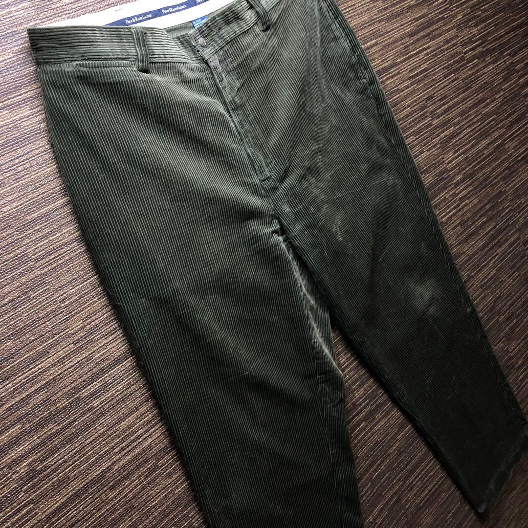 90s Polo Ralph Lauren カーキ　ツータック コーデュロイ