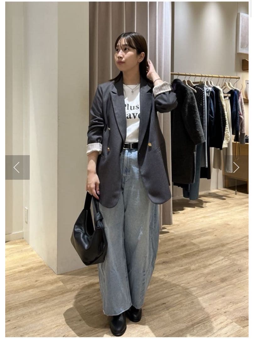 新品タグ付き⭐︎コラージュ　ウールライクダブルジャケット　チャコールグレー　現行品