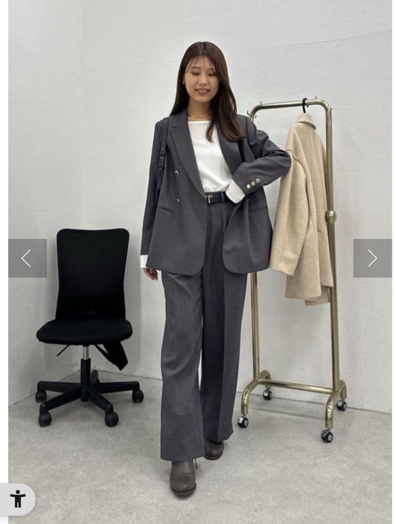 新品タグ付き⭐︎コラージュ　ウールライクダブルジャケット　チャコールグレー　現行品