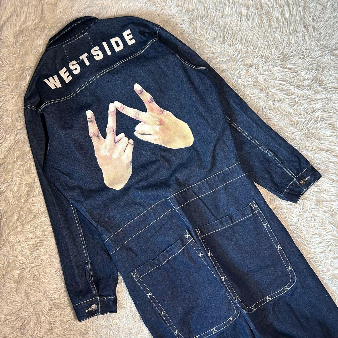 美品　WEST SIDE デニム ツナギ オールインワン XL 濃紺 bboy