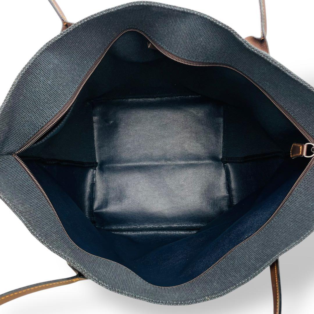 美品 Herve Chapelier トートバッグ キャンバス ネイビー 舟型
