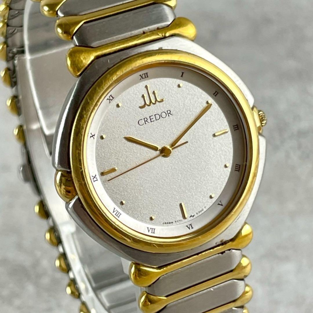【稼働/純正ベルト】セイコー クレドール クォーツ 腕時計 22KT SGP