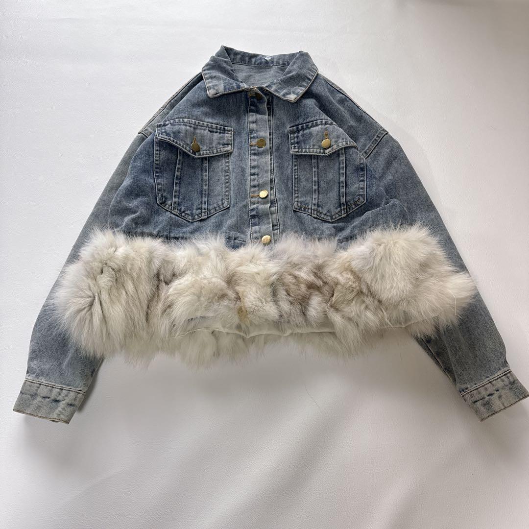 阪神虎娘様！Cindi Bendi CREA フォックスファー　デニムジャケット