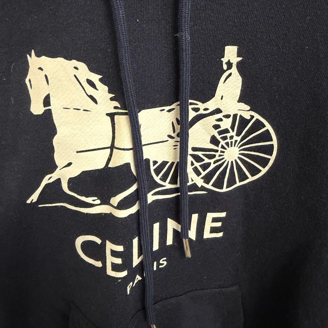 CELINE 青系　トレーナー　ロゴ