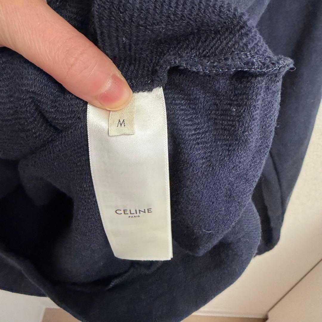 CELINE 青系　トレーナー　ロゴ