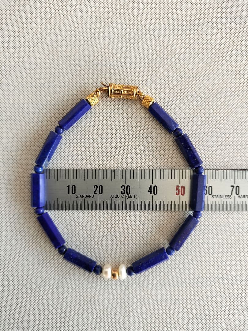 ラピスラズリとパール ネックレス ブレスレット アンティーク レトロ