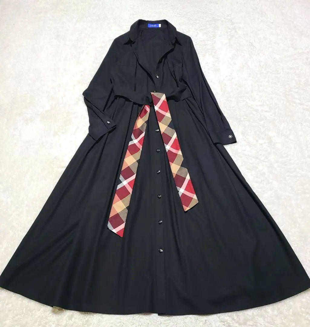 【美品】　近年モデル　ブルーレーベルクレストブリッジ　シャツワンピース　チェック