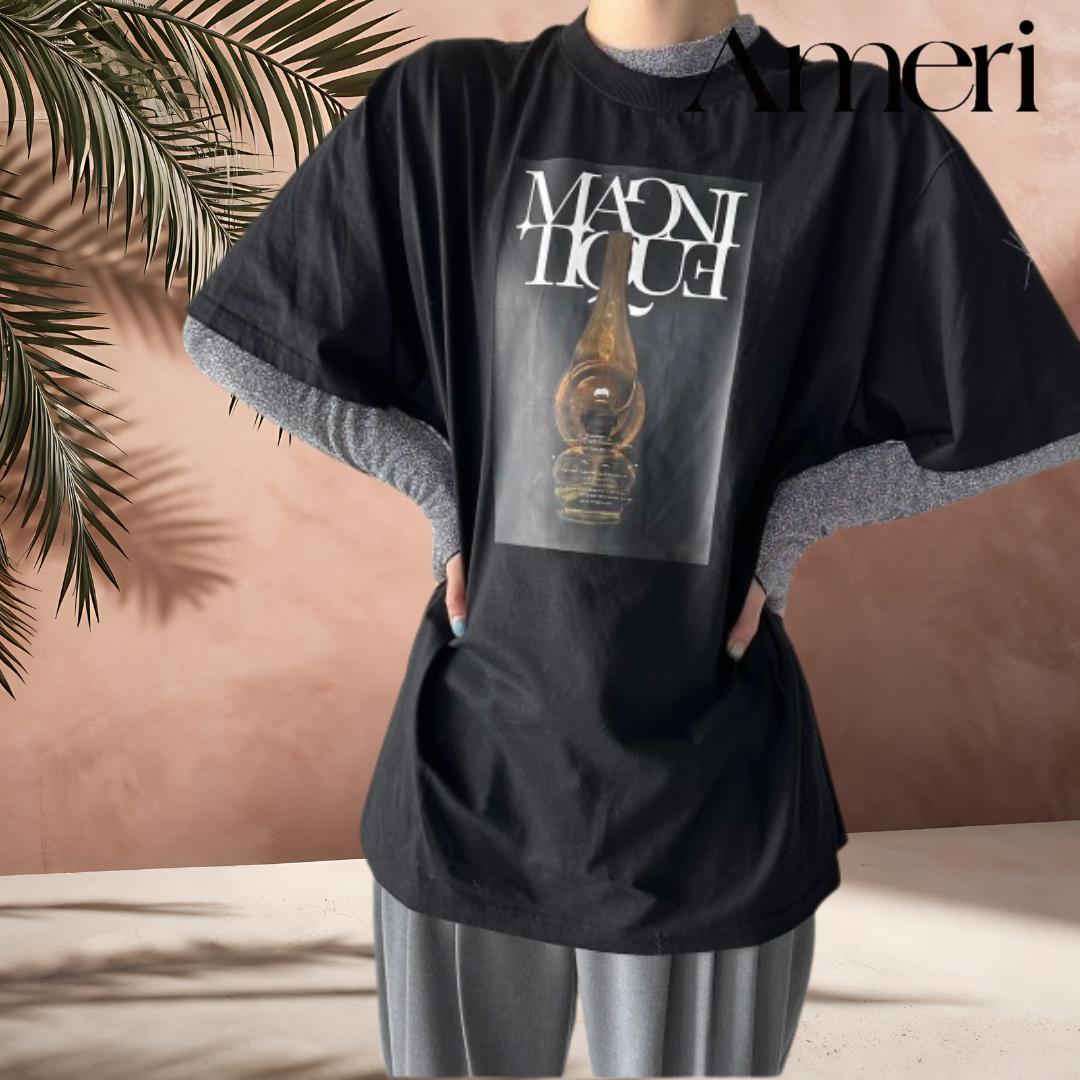 Tシャツ カットソー セット Ameri アメリ 美品 ラメ シルバー 黒