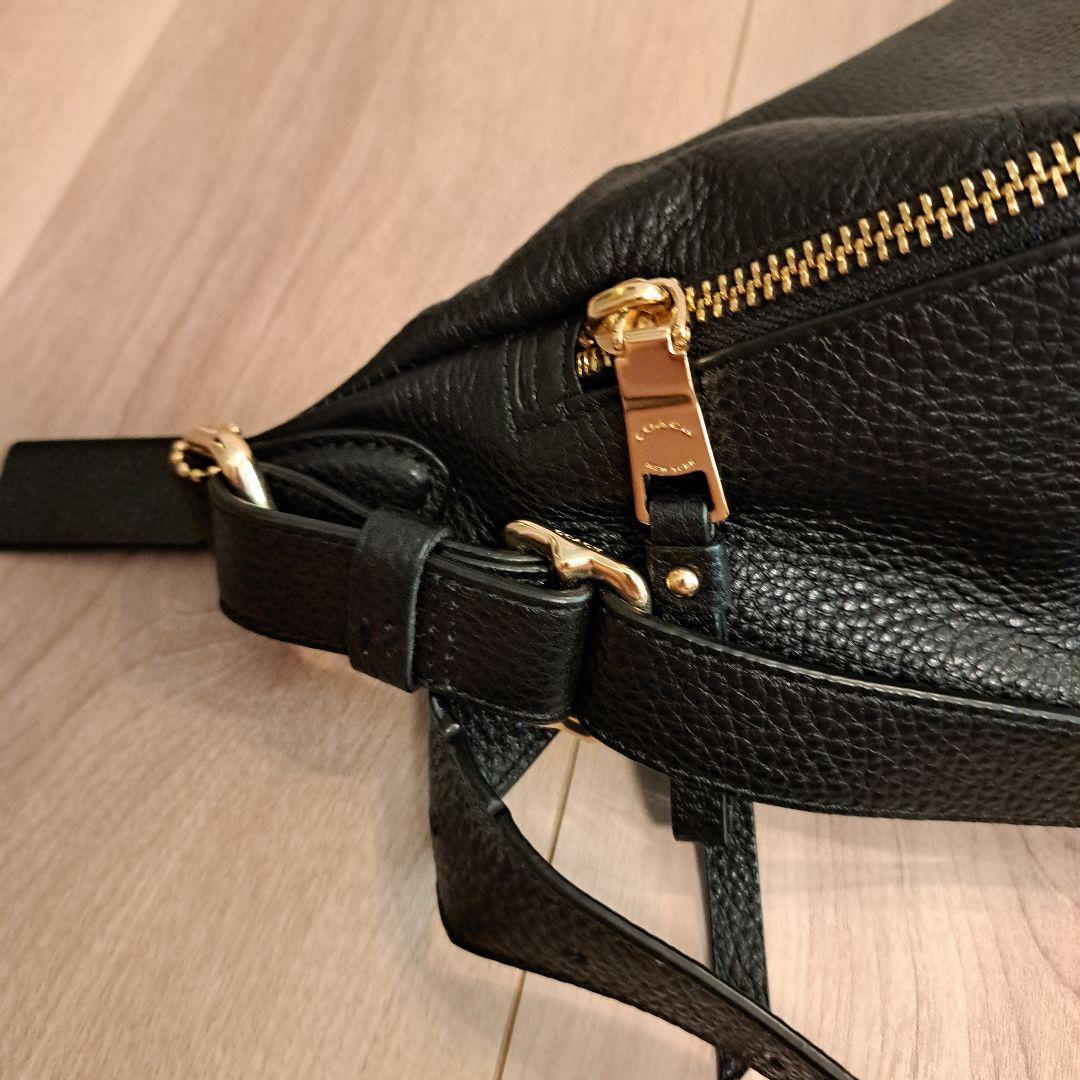 極美品★COACH コーチ ボディバッグ ウエストポーチ レザー ゴールド金具