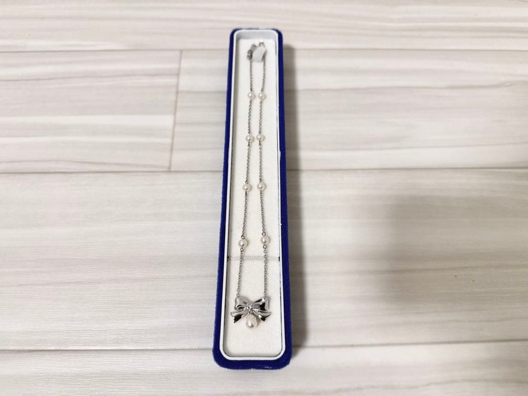 田崎真珠＊ロッテ50周年リボン＊パールネックレス＊LOTTE