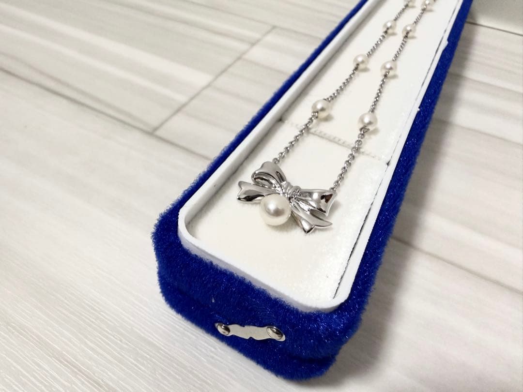 田崎真珠＊ロッテ50周年リボン＊パールネックレス＊LOTTE