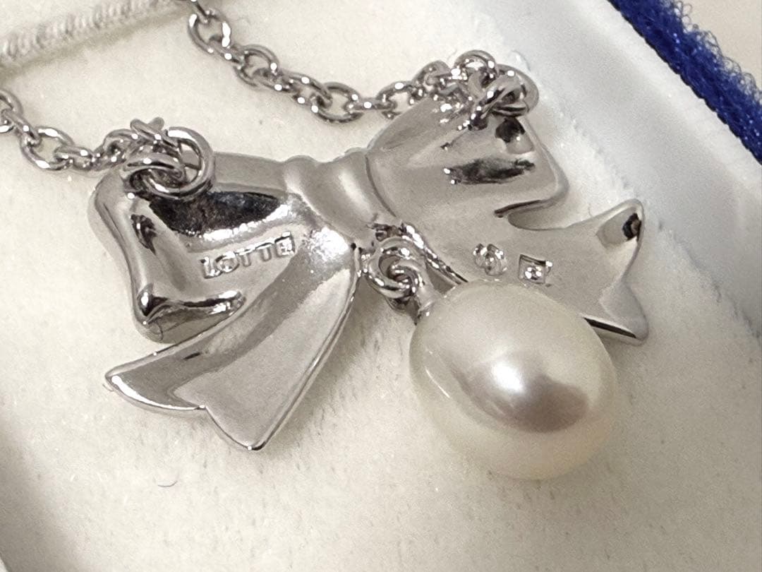 田崎真珠＊ロッテ50周年リボン＊パールネックレス＊LOTTE