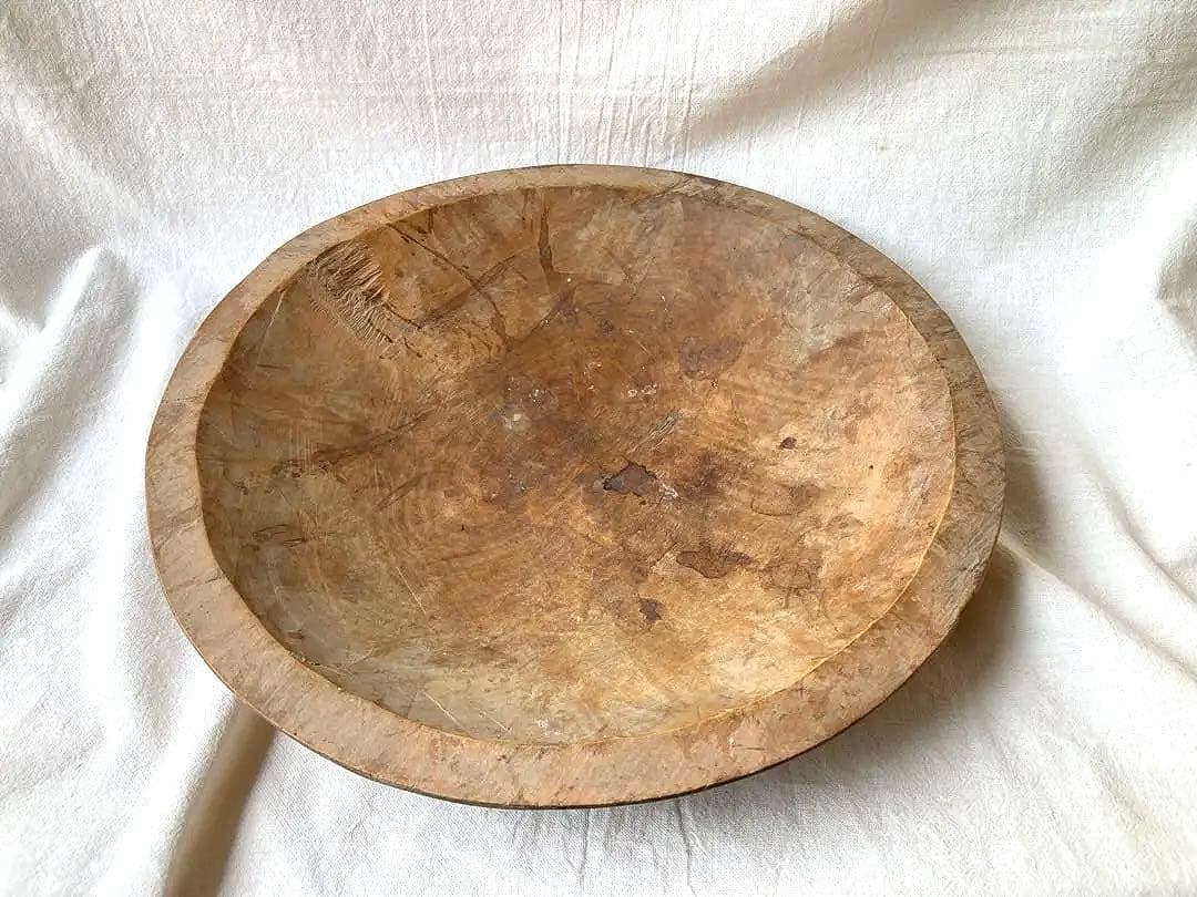 古道具　繭皿　木皿