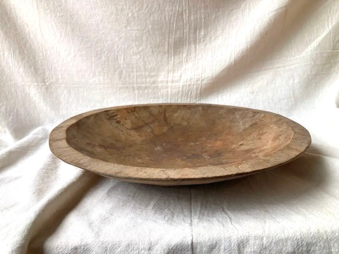 古道具　繭皿　木皿