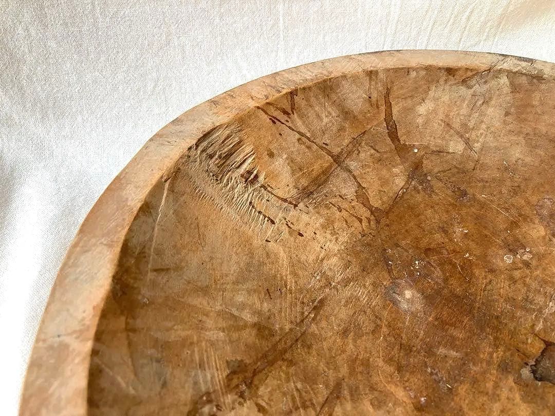 古道具　繭皿　木皿