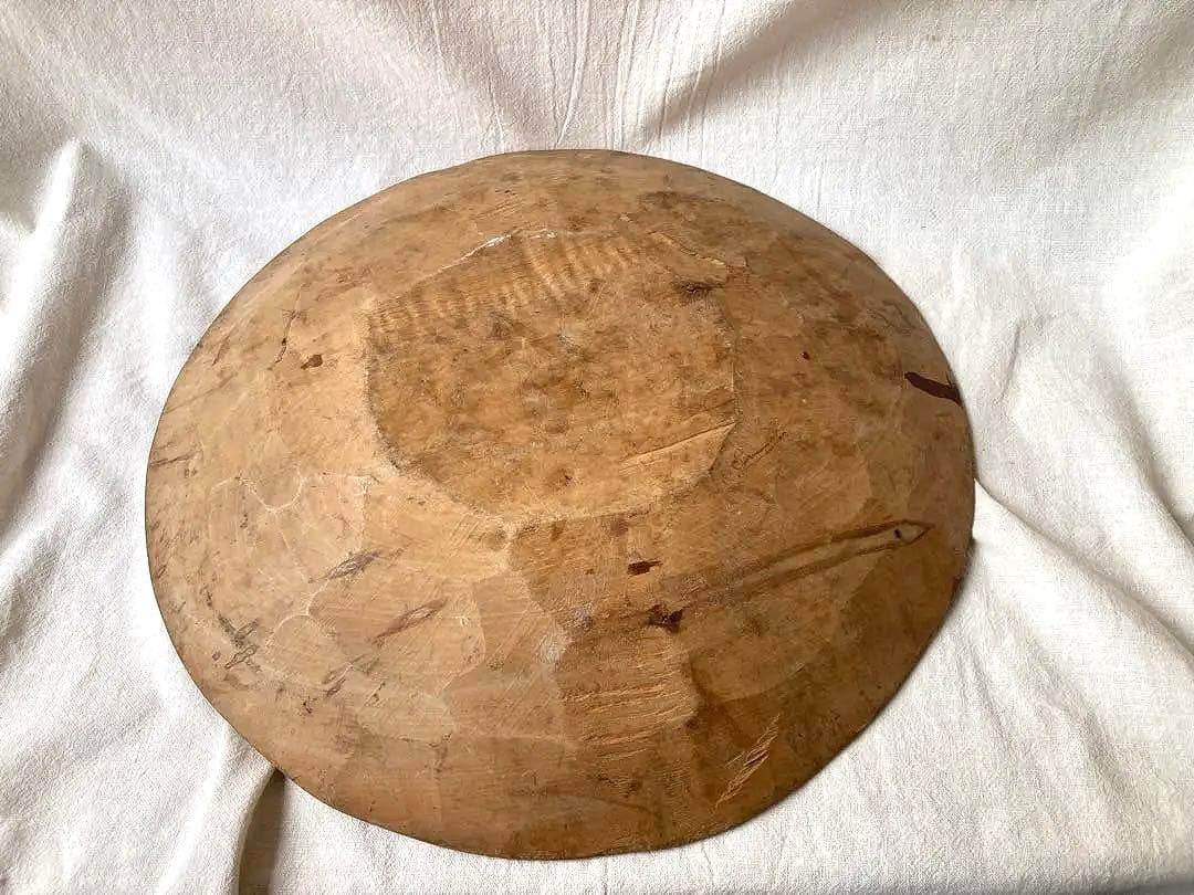 古道具　繭皿　木皿