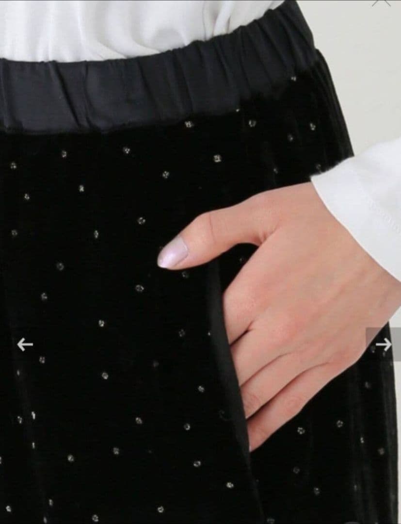 ヌキテパ　Glitter Print Frill Pants ベロアパンツ