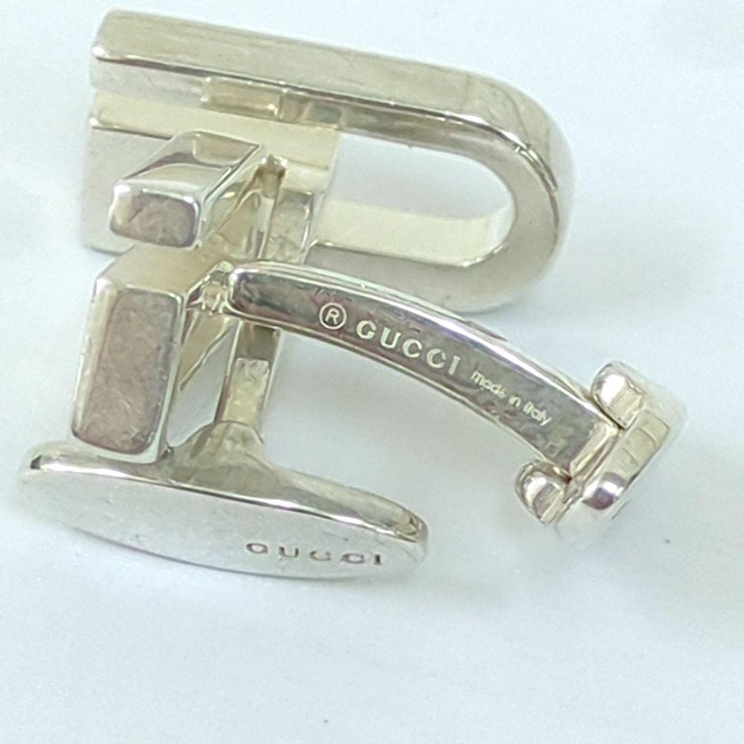 グッチ カフス シルバー カフリンクス Ｇモチーフ ロゴ SV925 イタリア製