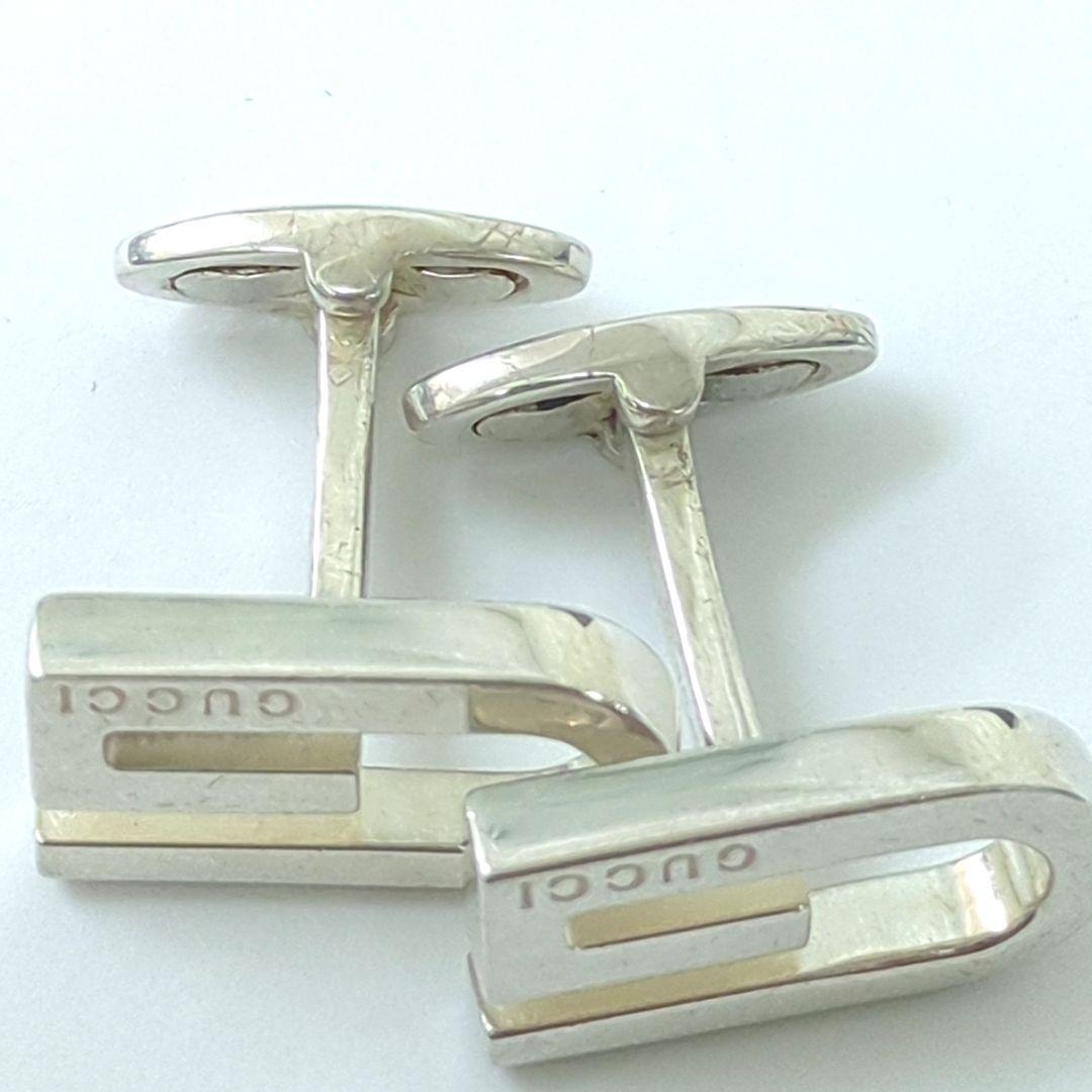 グッチ カフス シルバー カフリンクス Ｇモチーフ ロゴ SV925 イタリア製