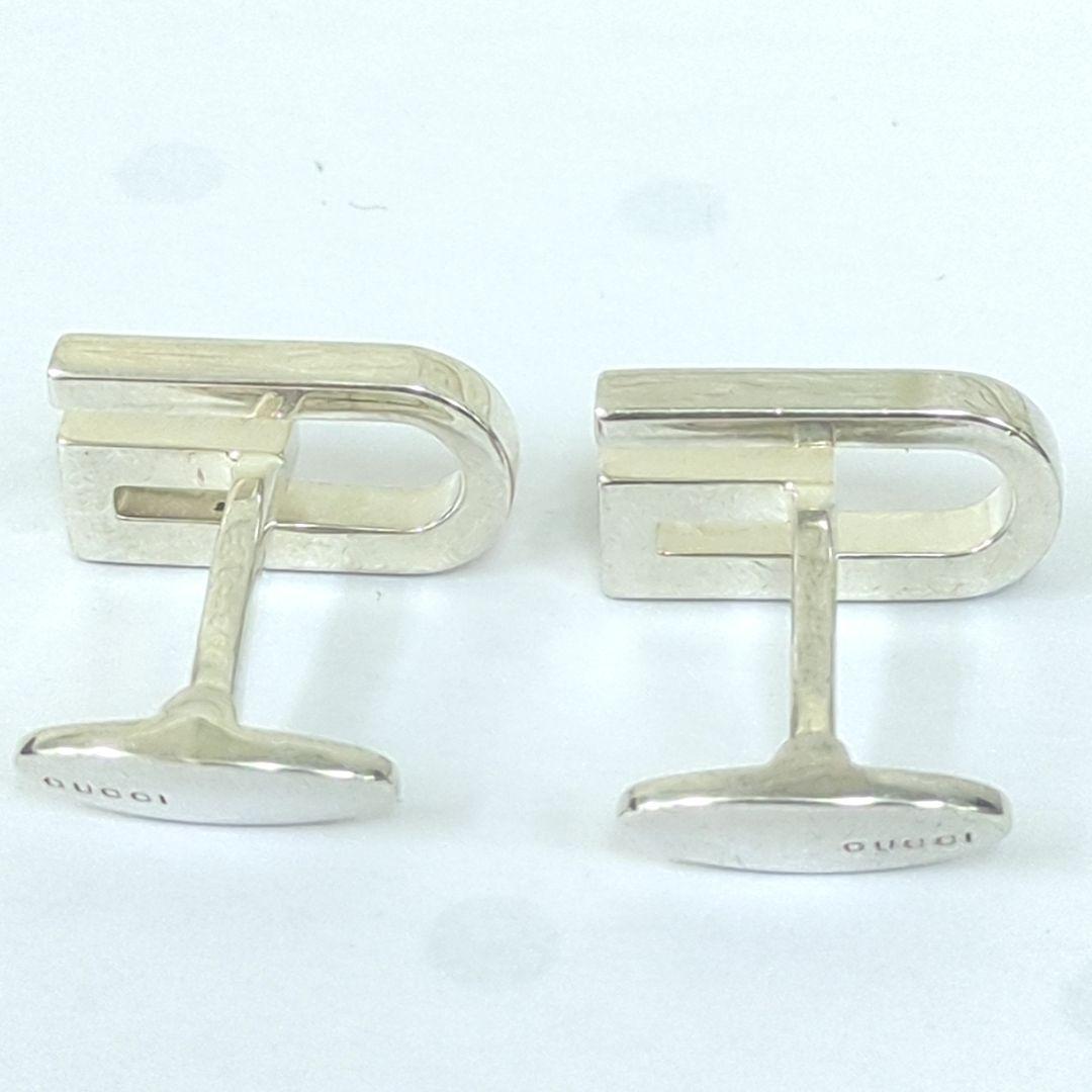 グッチ カフス シルバー カフリンクス Ｇモチーフ ロゴ SV925 イタリア製