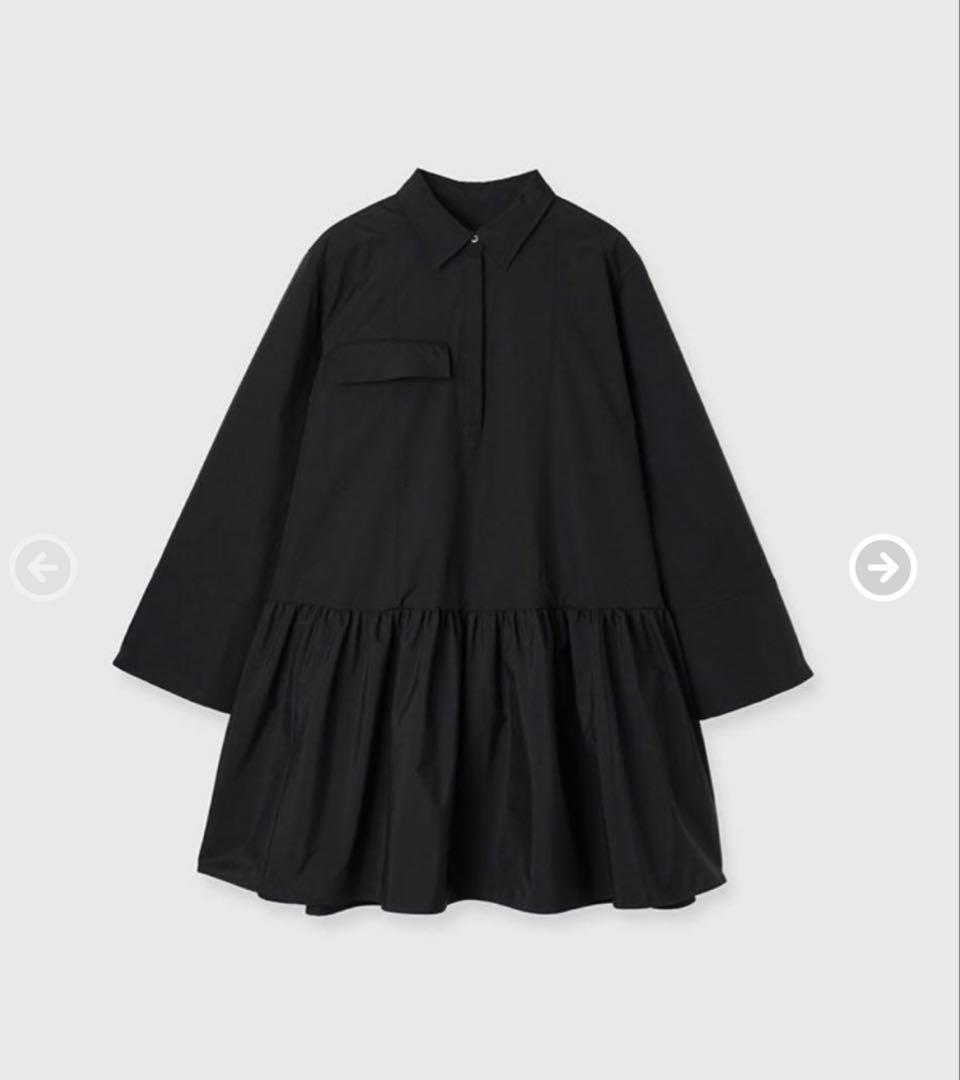 アニュアンス　ギャザーフレアミニワンピース （BLACK）