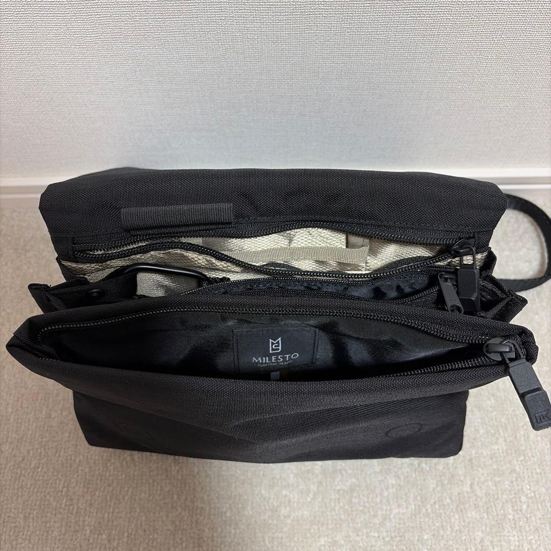 MILESTO STLAKT マルチセキュリティショルダーバッグ ヘザーブラック