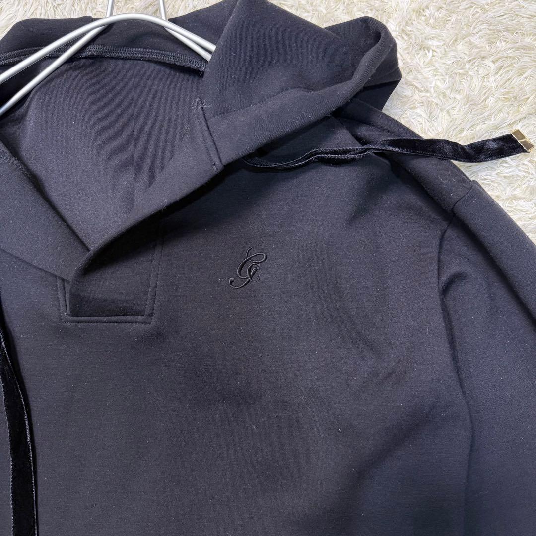 グレースクラス　サイドジップパーカー ダンボール素材　黒　ブラック