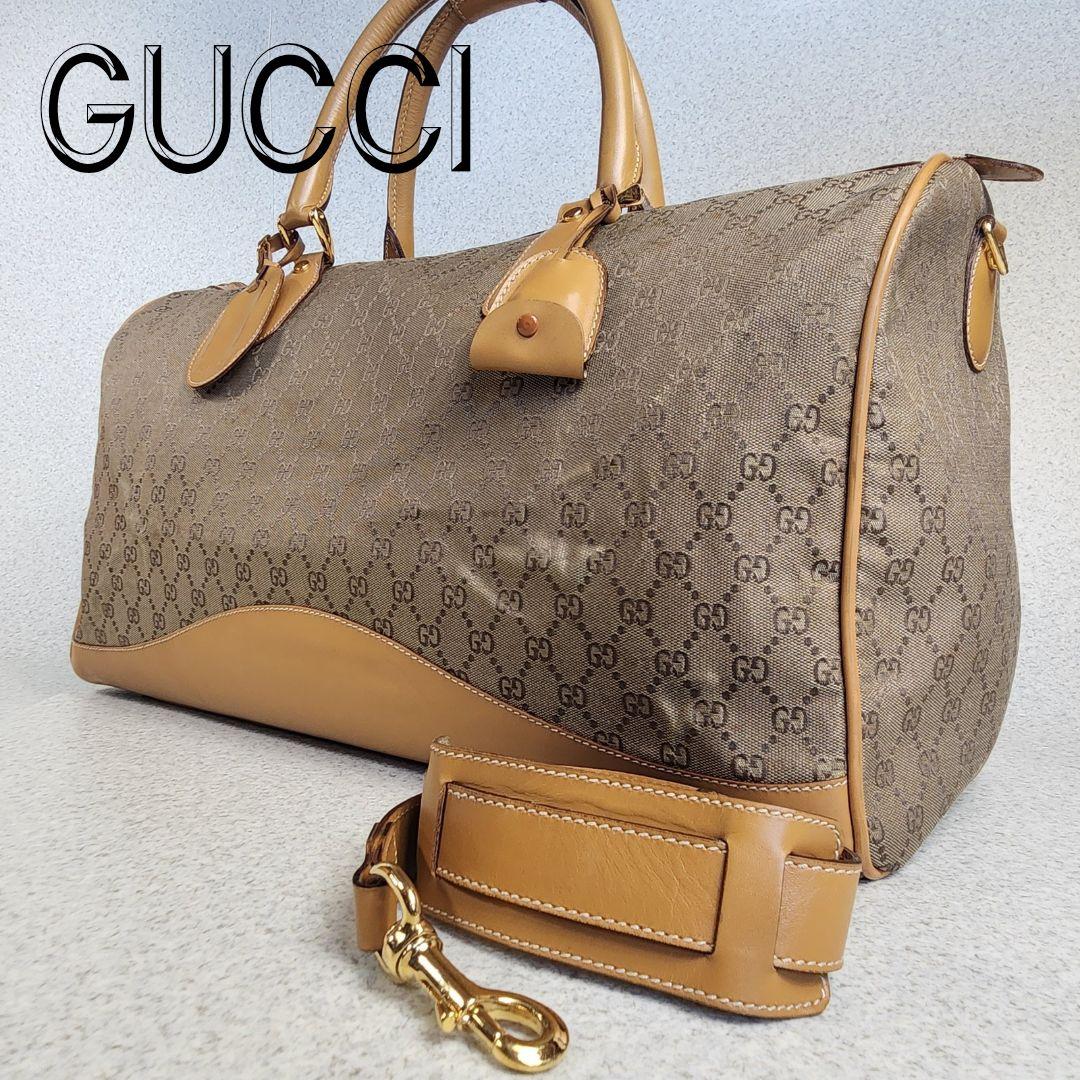 GUCCI // GG キャンバス ボストンバッグ レザー 2way 大容量