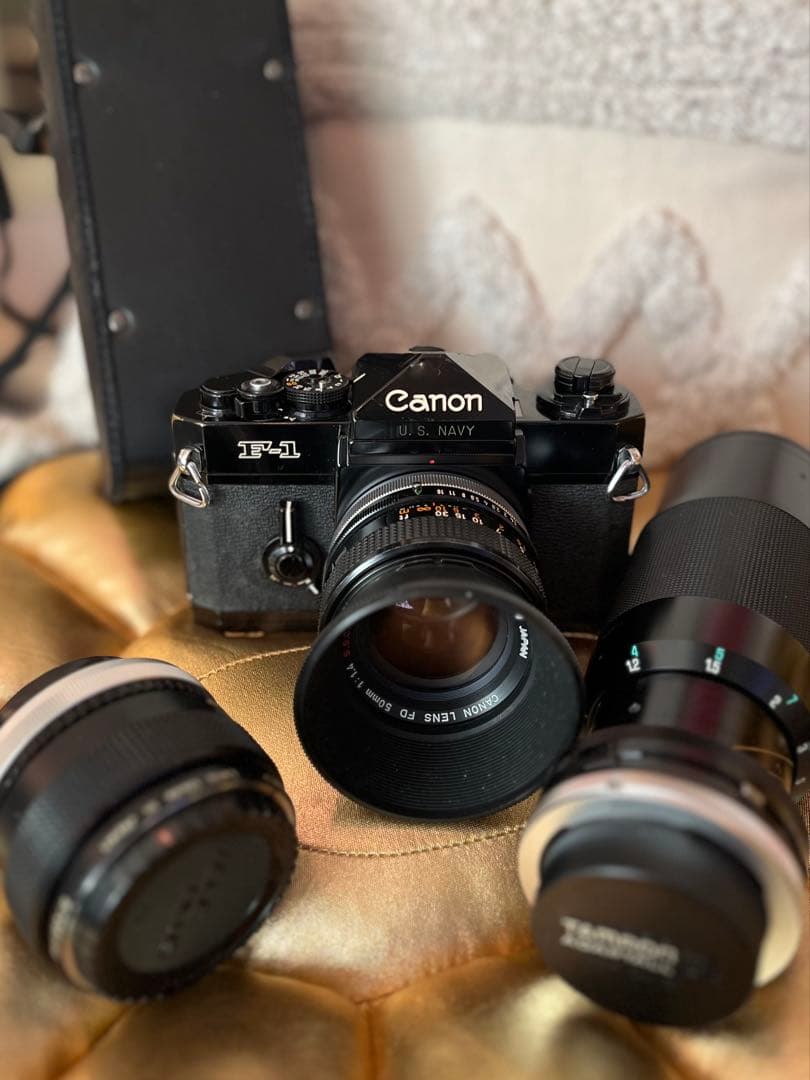 軍用 Canon F-1 U.S.NAVY 刻印 FD 50mm レンズセット