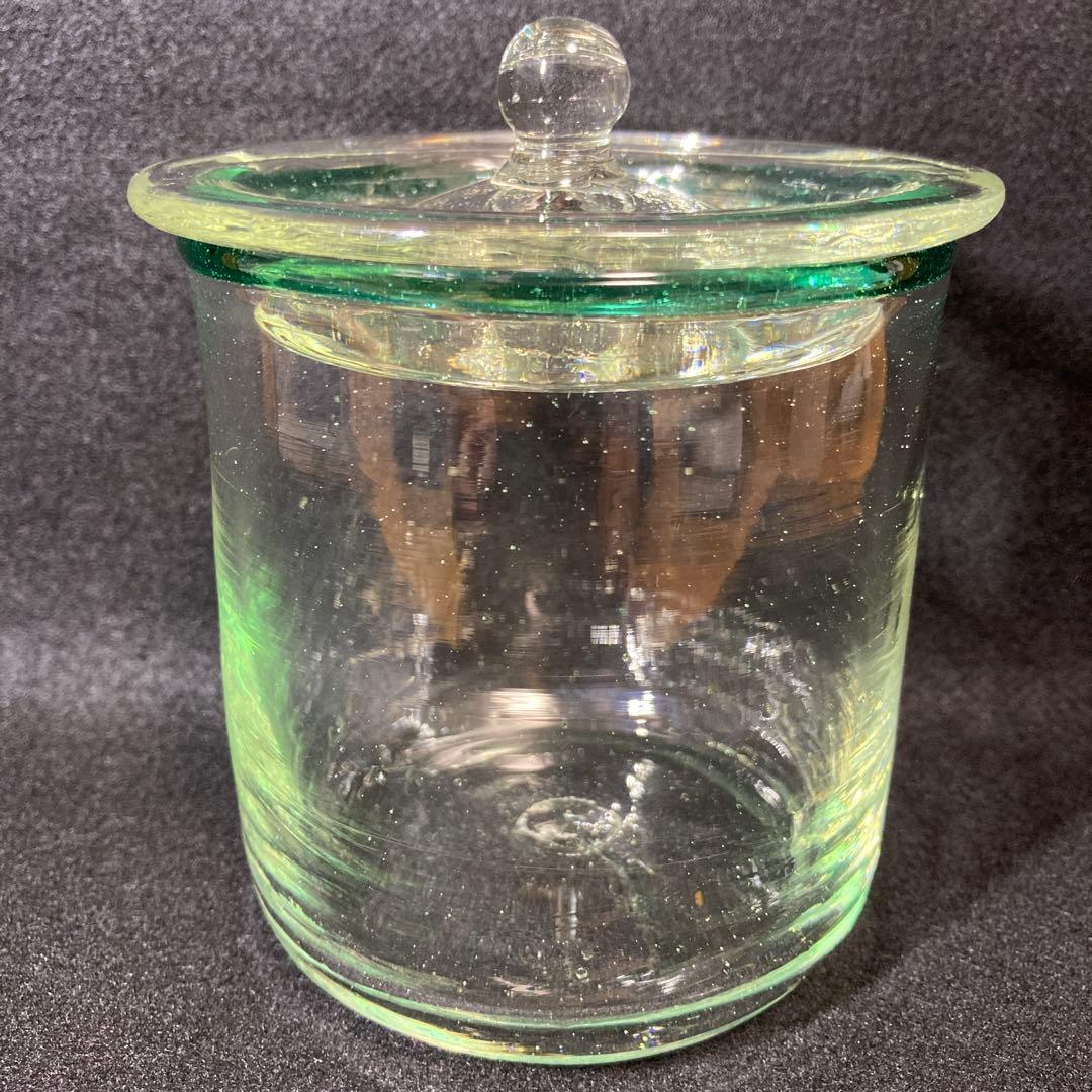 倉敷ガラス 小谷眞三 小谷真三 ポット 蓋物 吹きガラス 気泡