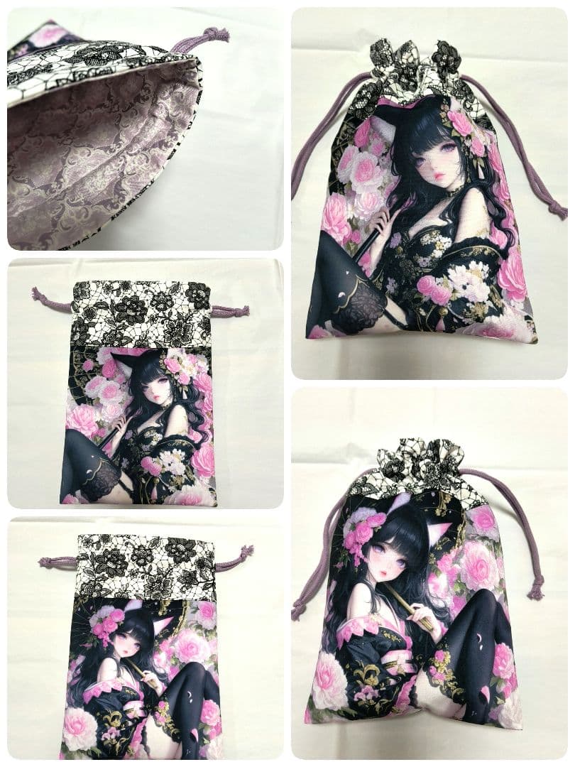 cancan様】ハンドメイドオーダー★女の子★大容量トートバッグ&フリル巾着6点