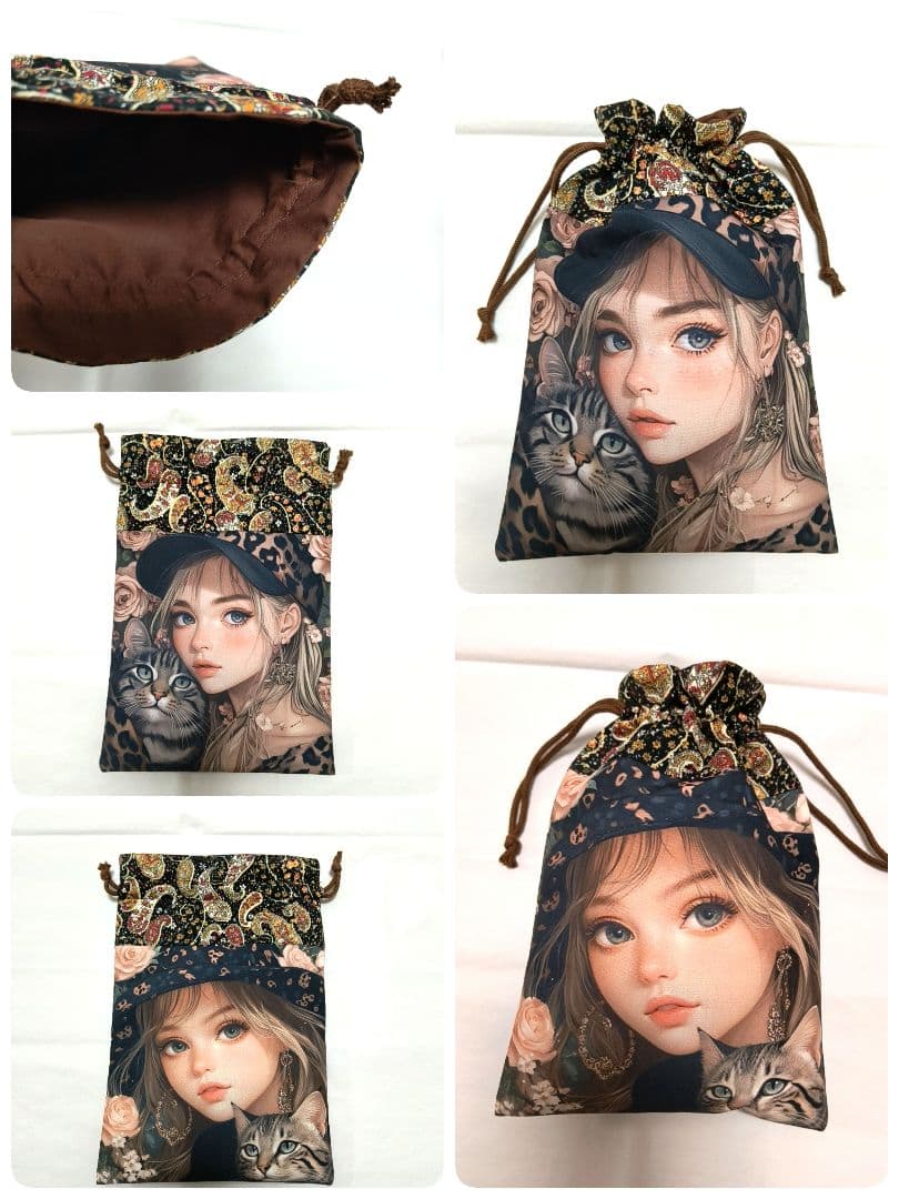 cancan様】ハンドメイドオーダー★女の子★大容量トートバッグ&フリル巾着6点