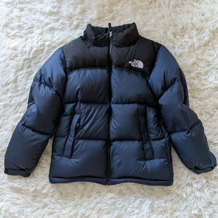 極美品　 ザノースフェイス　ヌプシジャケット　ネイビー×ブラック　キッズ　150