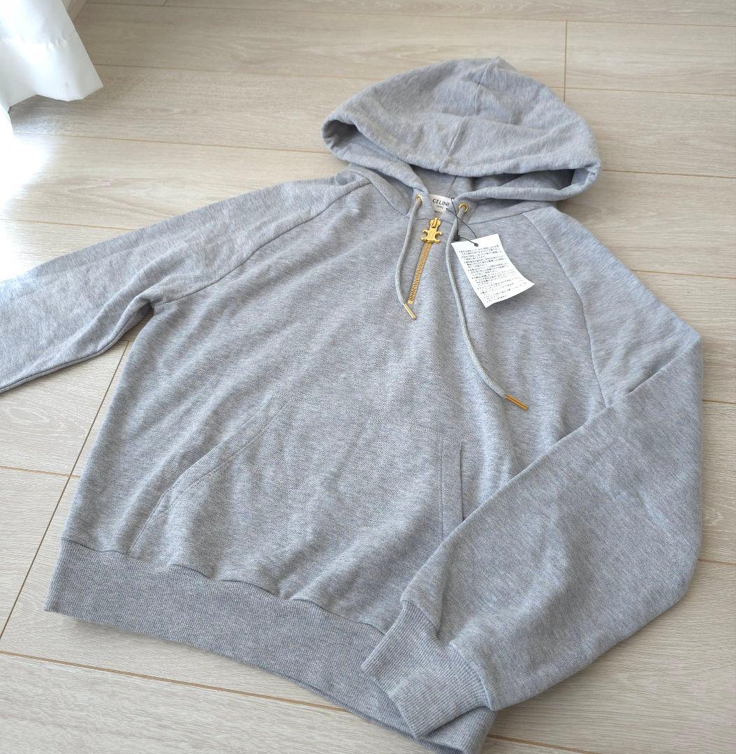 極美品【セリーヌ】トリオンフ　カンガルーポケット付き　フーディ　パーカー