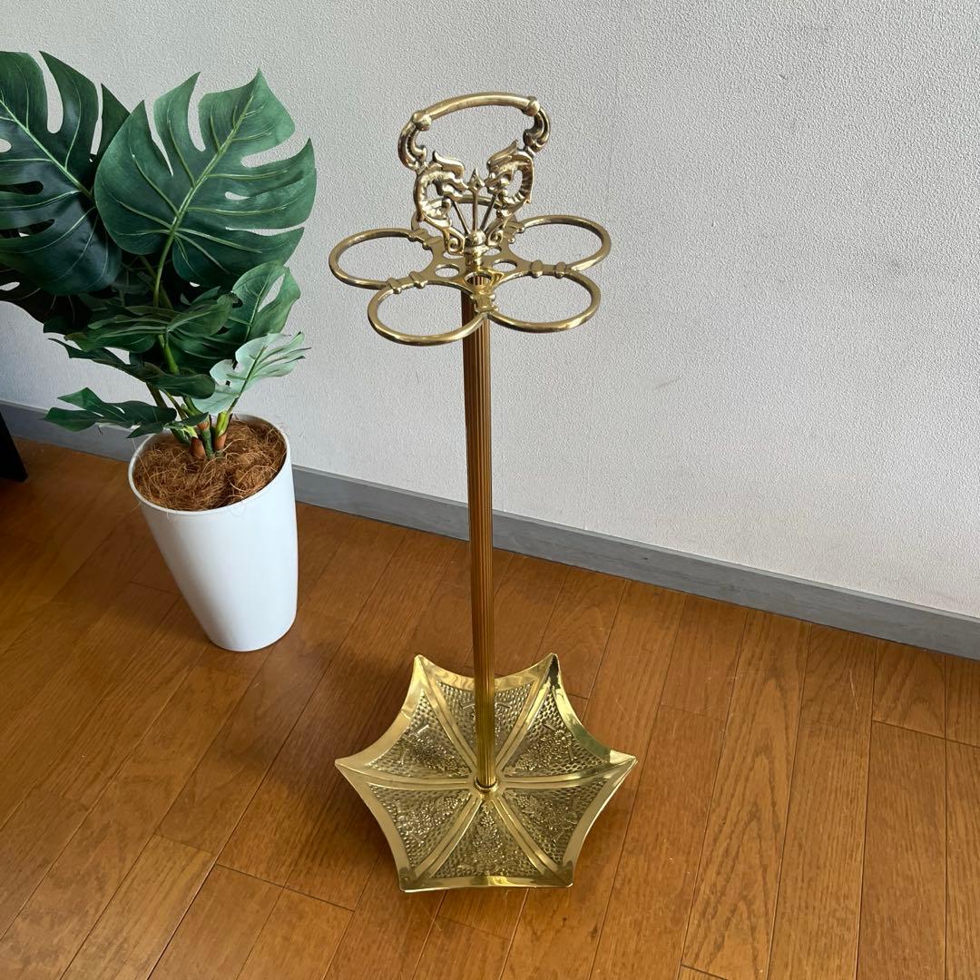 アンティーク調　傘立て　真鍮　モダン　イタリア　アンブレラスタンド　ビクトリアン