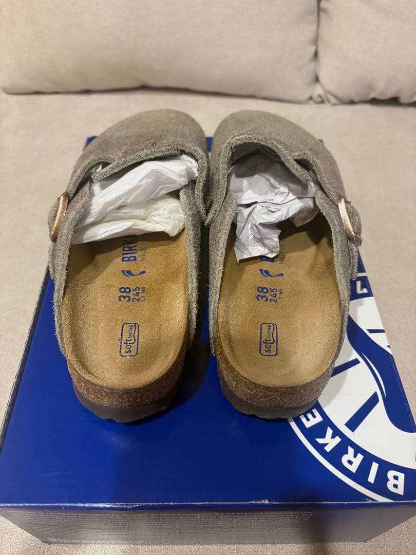 新品　ビルケンシュトック ボストン ベルベット　トープ38 24.5