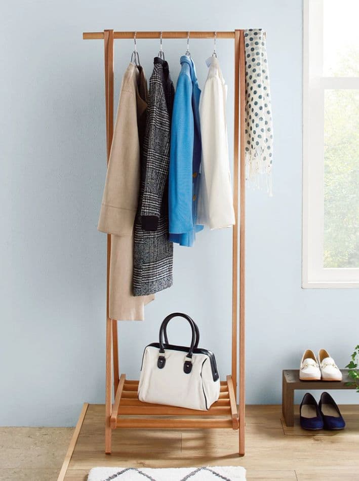 【最終値下げ】天然木A型ハンガーラック 幅73cm